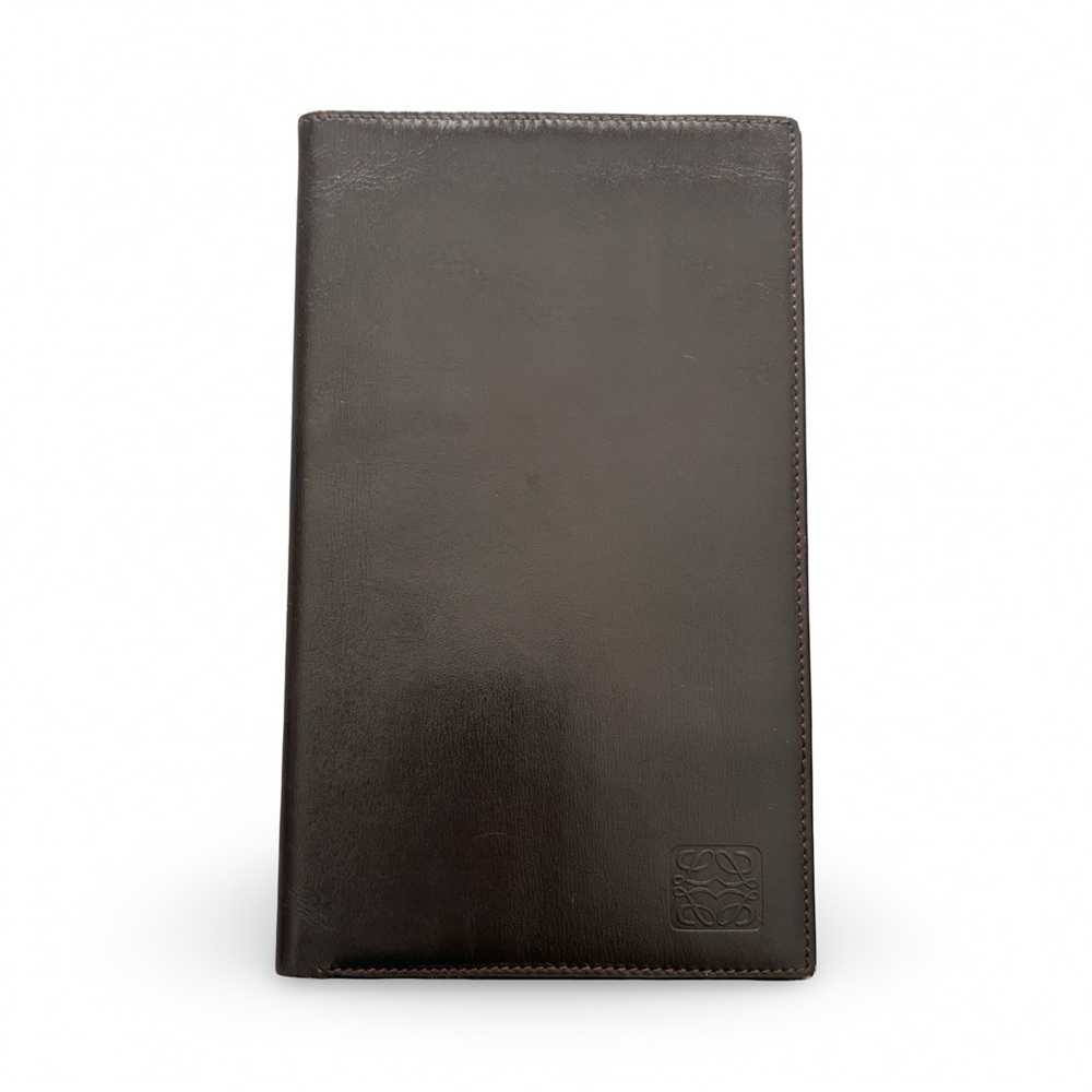 Loewe Dark Brown Leather Long Bifold Wallet